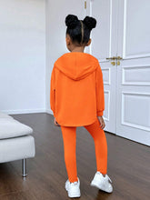 Young Girl Toddler Young Girl' Sporty Casual Knit Embossed Hoodie And Pants Set